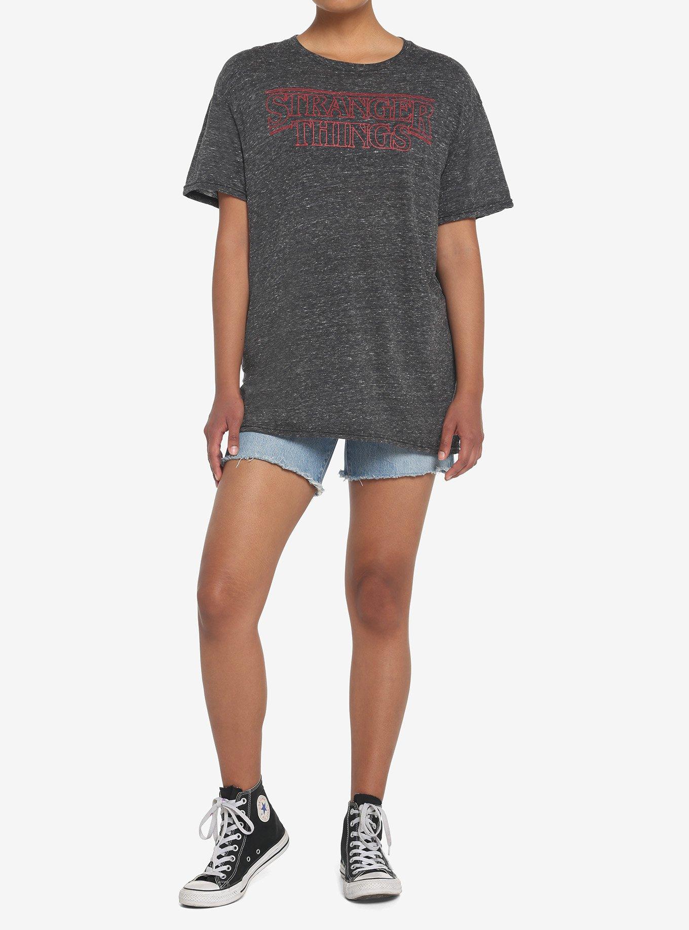 Stranger Things Logo Speckle Girls T-Shirt, MULTI, alternate