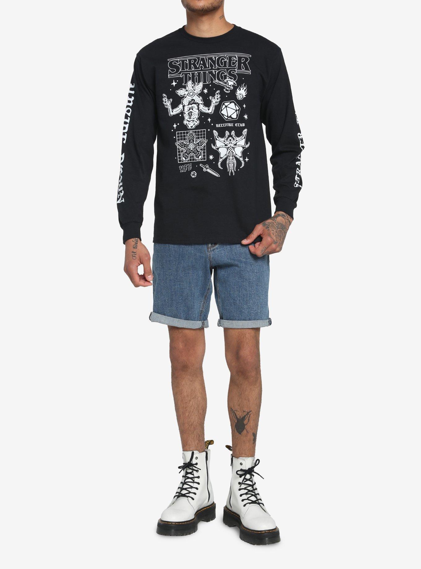 Stranger Things Icons Long-Sleeve T-Shirt, BLACK, alternate