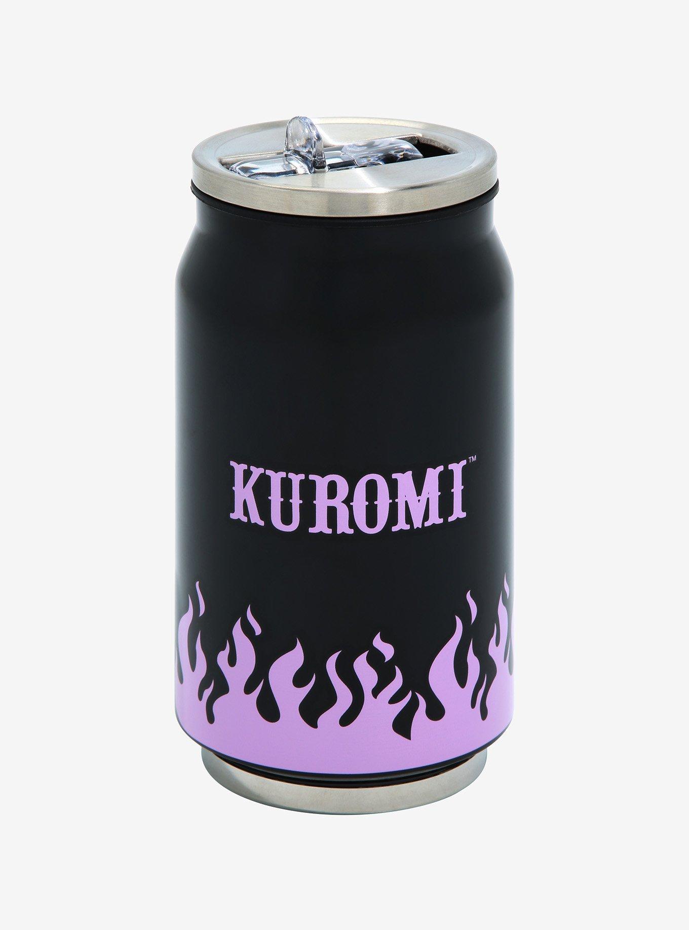 Kuromi Flames Soda Can Water Bottle, , alternate