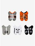 Halloween Michael Myers Orange Mask No-Show Socks 5 Pair, , alternate