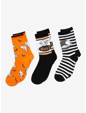 Plus Size Casper The Friendly Ghost Halloween Crew Socks 3 Pair, , hi-res