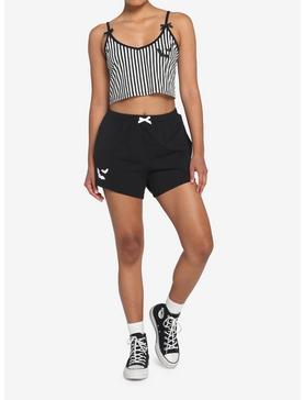 Black & White Stripe Cami & Shorts Girls Lounge Set, , hi-res