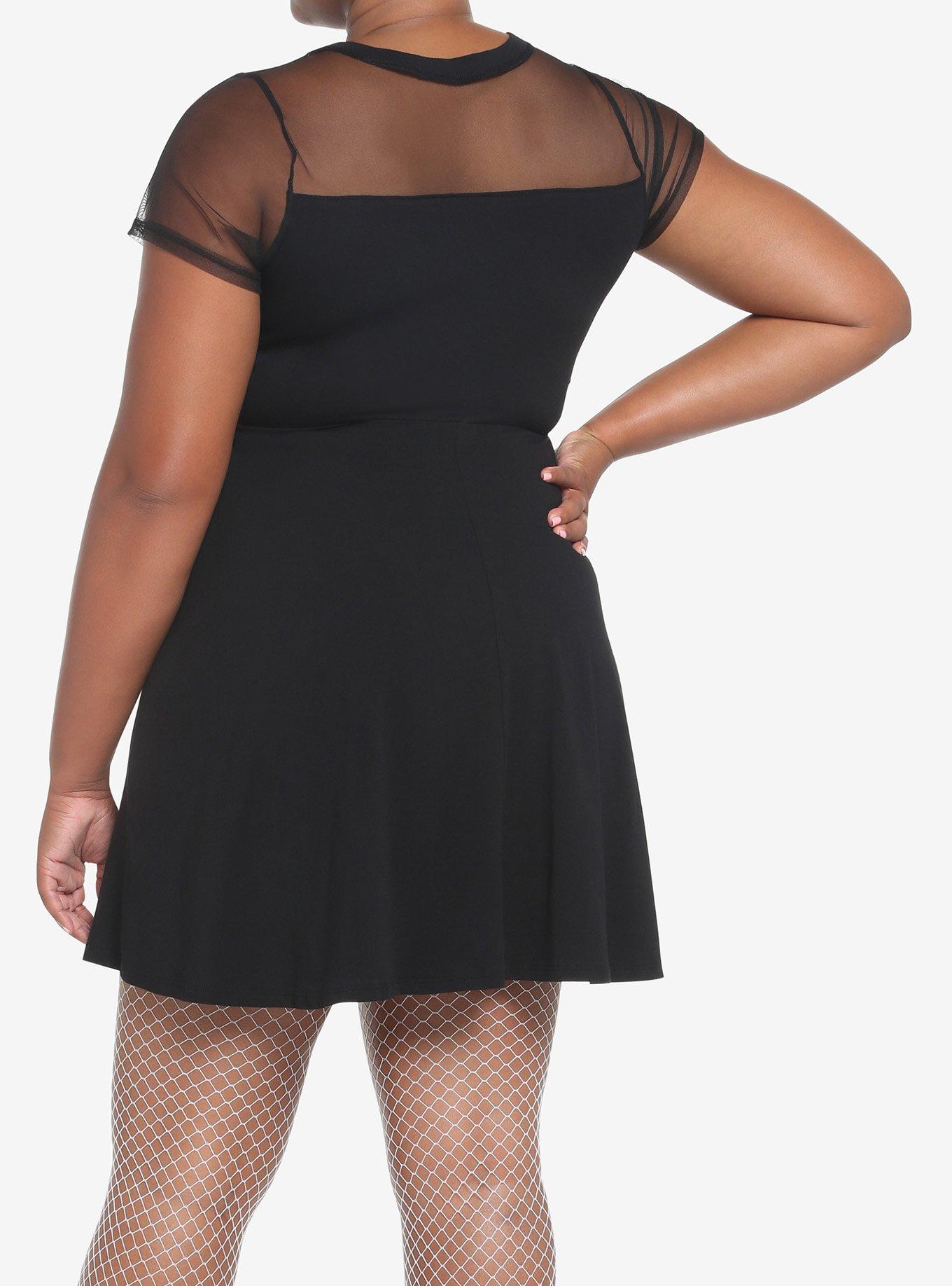 Skelanimals Kit Mesh Skater Dress Plus Size, MULTI, alternate
