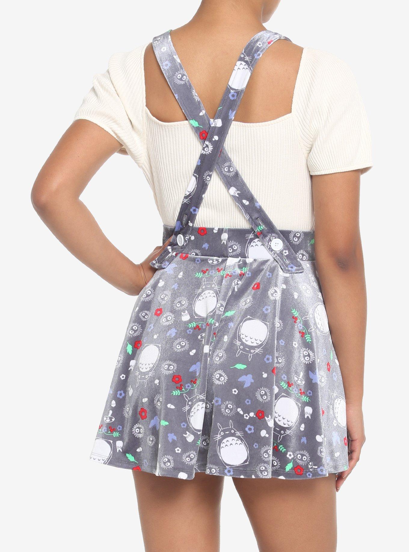 Her Universe Studio Ghibli My Neighbor Totoro Grey Velvet Suspender Skirt, MULTI, alternate