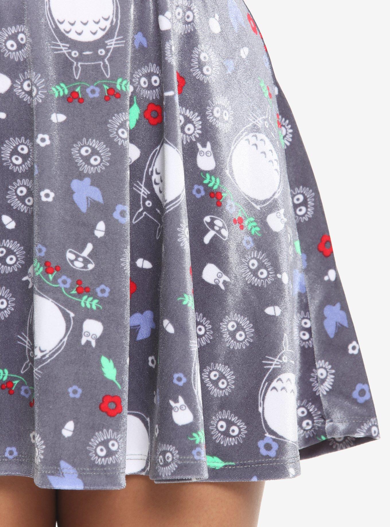 Her Universe Studio Ghibli My Neighbor Totoro Grey Velvet Suspender Skirt, MULTI, alternate
