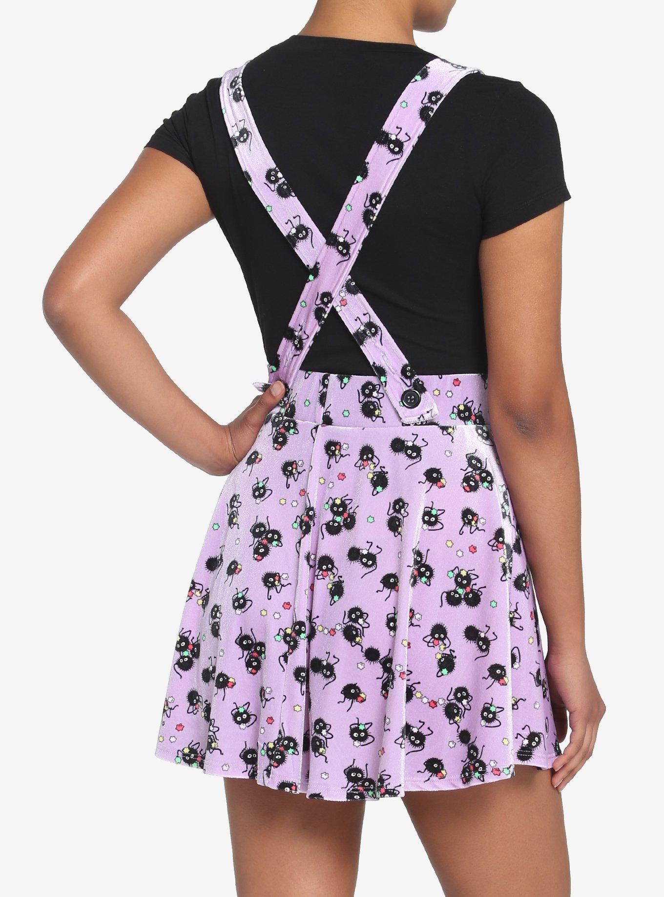 Her Universe Studio Ghibli Spirited Away Soot Sprites Velvet Suspender Skirt, MULTI, alternate