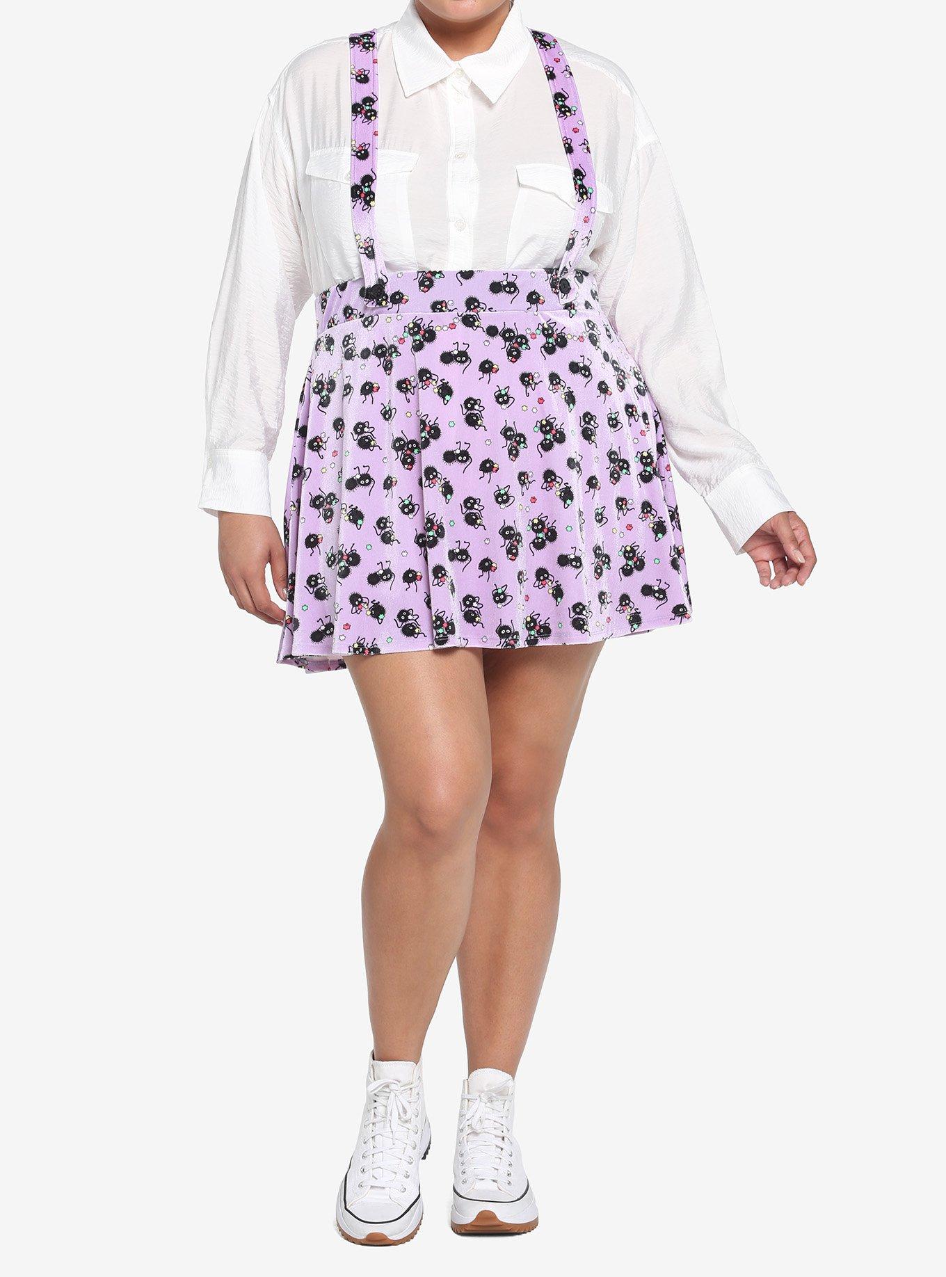 Studio Ghibli Spirited Away Soot Sprites Velvet Suspender Skirt Plus Size, MULTI, alternate