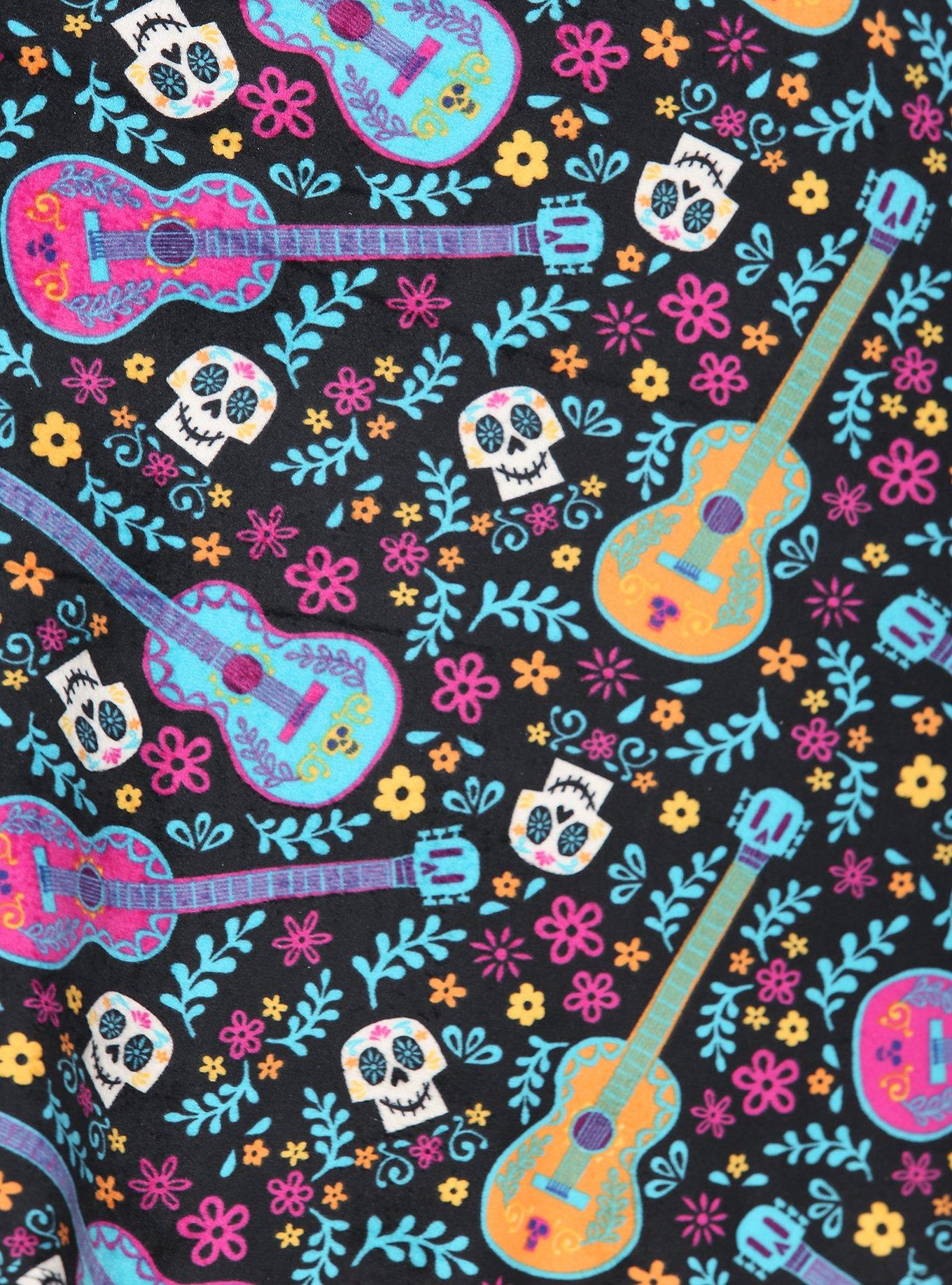 Disney Pixar Coco Sugar Skull & Guitar Velvet Suspender Skirt Plus Size, MULTI, alternate