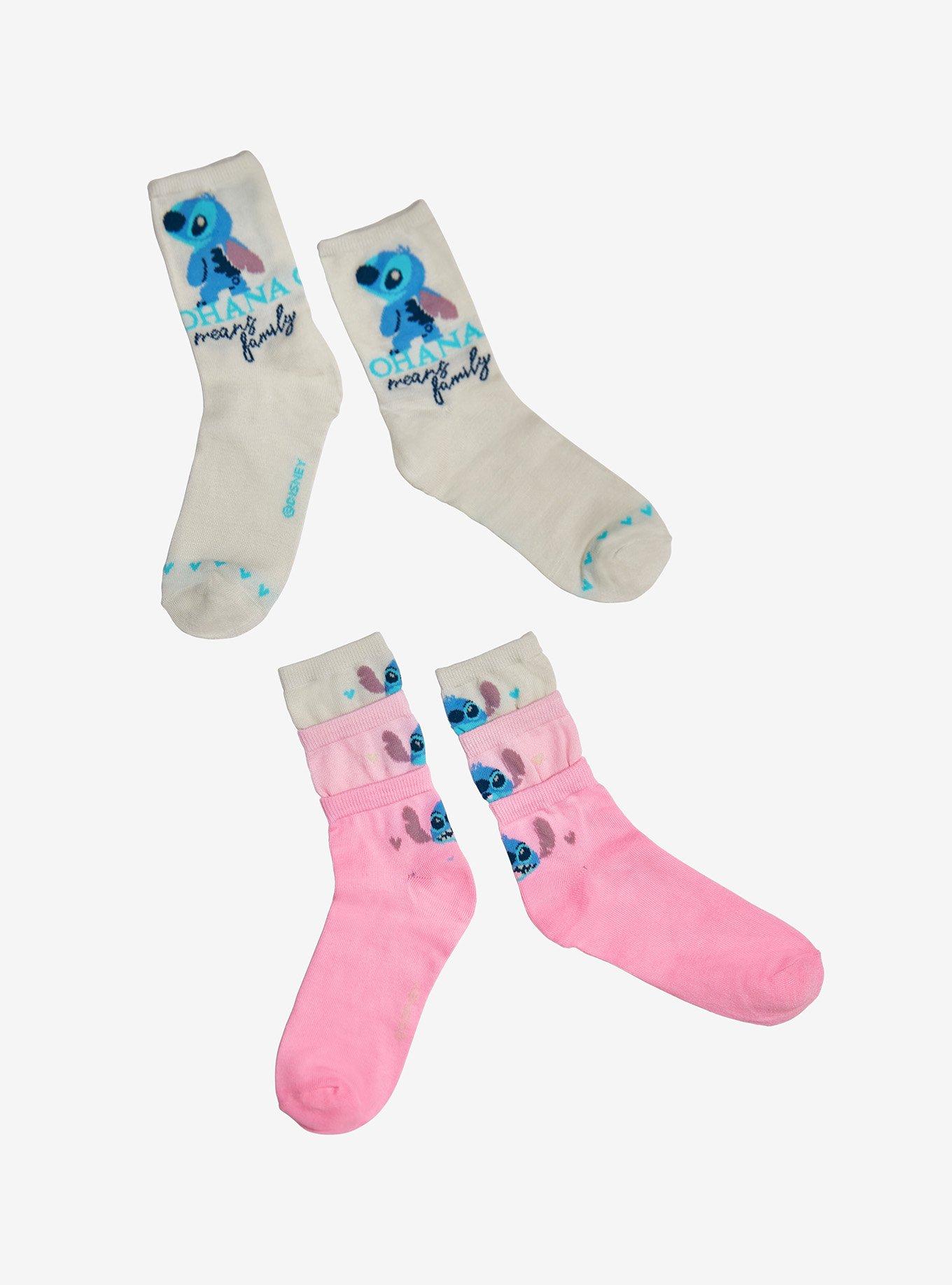 Disney Lilo & Stitch Chibi Layered Crew Sock Set 2 Pair, , alternate
