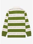 The Lord of the Rings Leaves of Lorien Ring Verse Striped Collared Long Sleeve T-Shirt - BoxLunch Exclusive, LIGHT GREEN, alternate