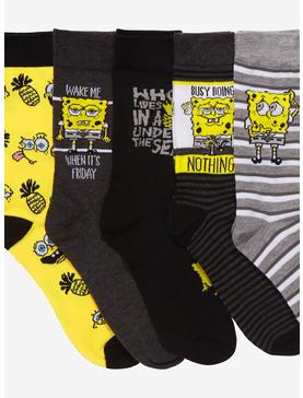 SpongeBob SquarePants Quotes Crew Socks 5 Pair, , hi-res