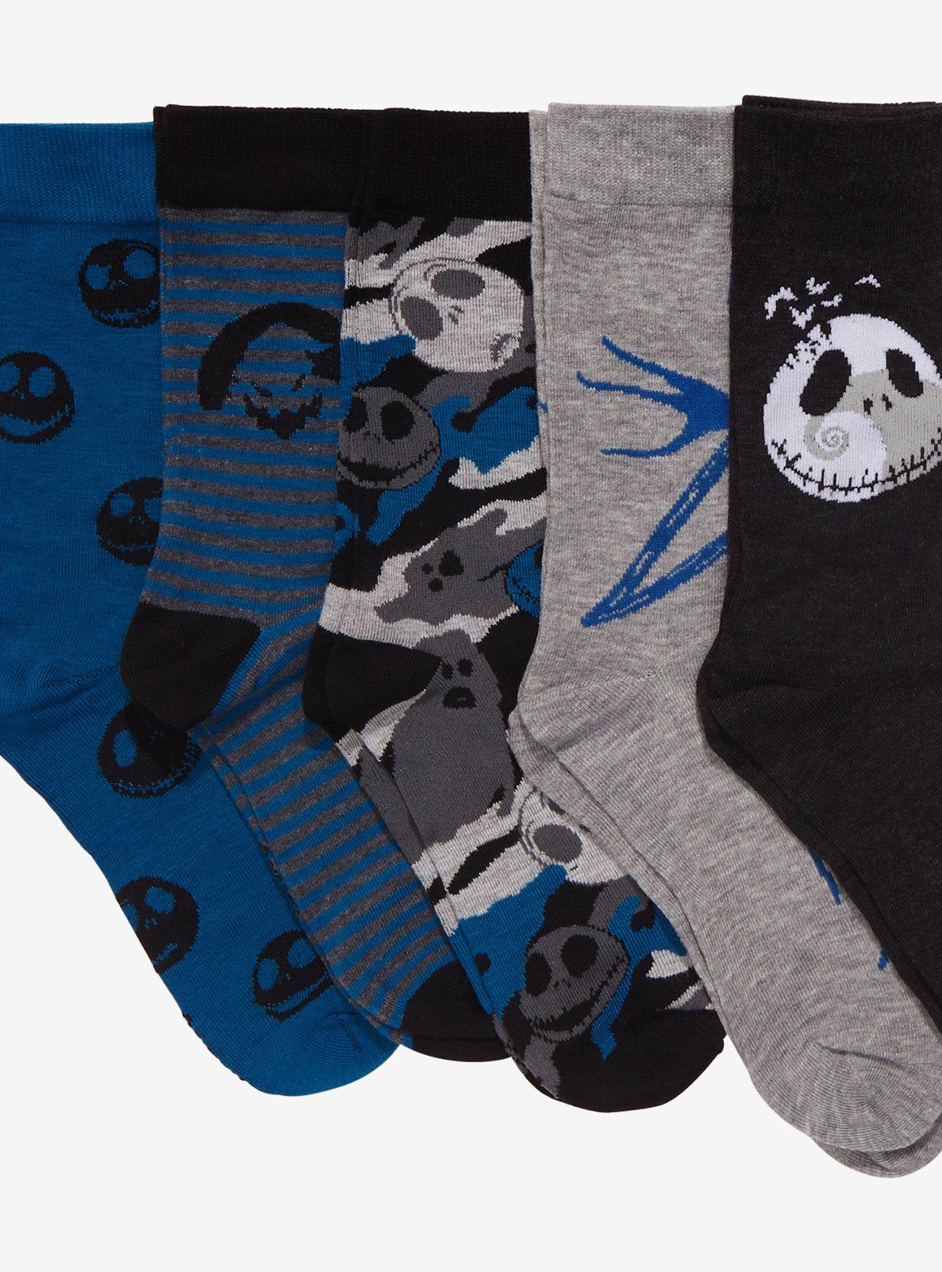 The Nightmare Before Christmas Jack Skellington Blue Crew Socks 5 Pair, , alternate