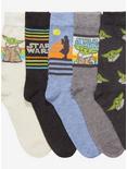 Star Wars The Mandalorian Grogu Pastel Crew Socks 5 Pair, , alternate