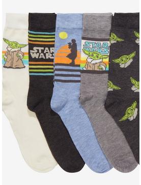 Star Wars The Mandalorian Grogu Pastel Crew Socks 5 Pair, , hi-res