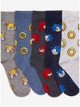 Sonic The Hedgehog Characters & Rings Crew Socks 5 Pair, , alternate