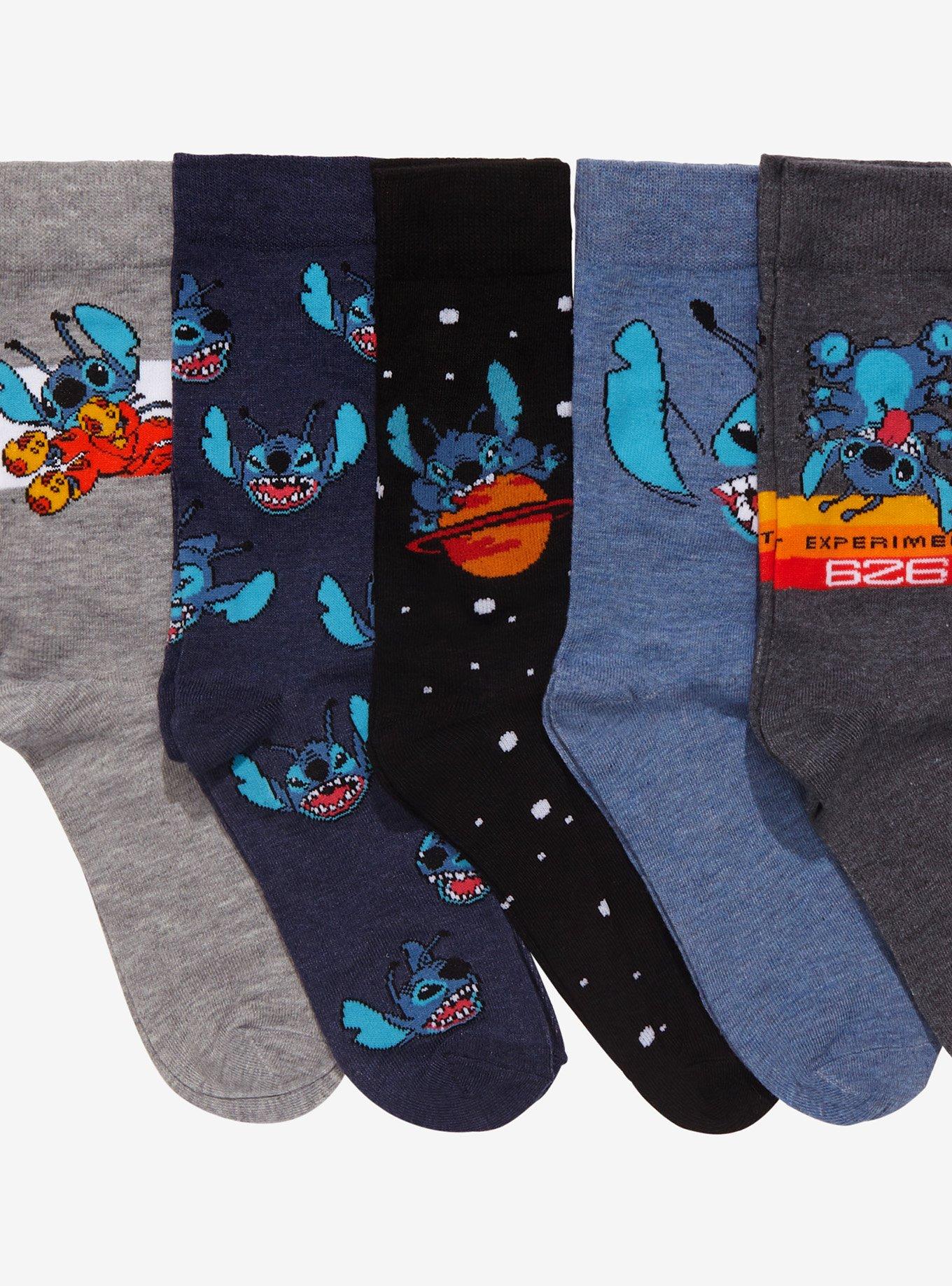 Disney Lilo & Stitch Experiment 626 Crew Socks 5 Pair, , alternate