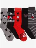 Disney Mickey Mouse Red Crew Socks 5 Pair, , alternate