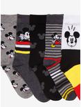 Disney Mickey Mouse Mixed Crew Socks 5 Pair, , alternate