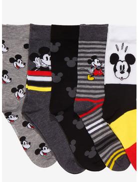 Disney Mickey Mouse Mixed Crew Socks 5 Pair, , hi-res