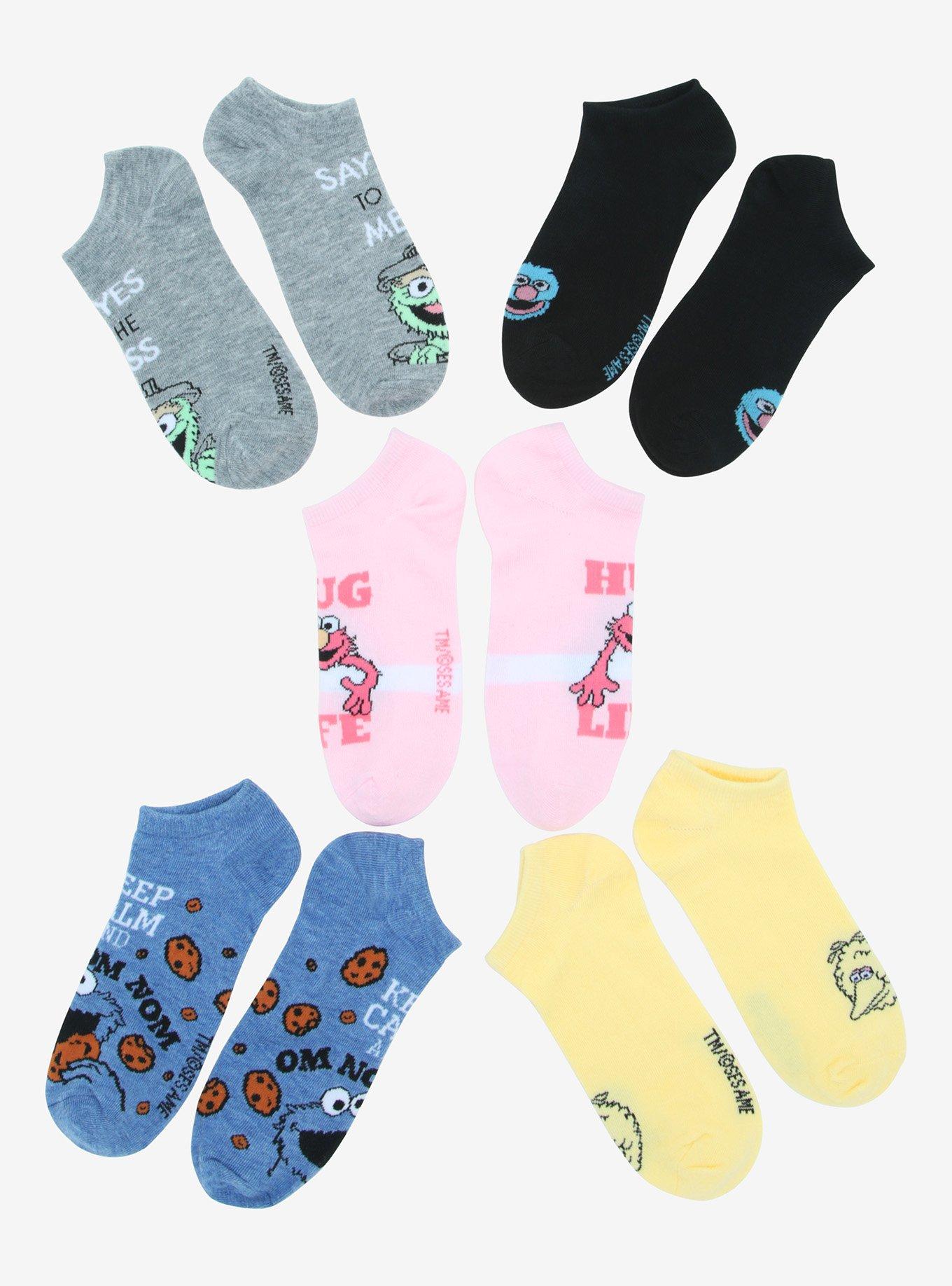 Sesame Street Quotes No-Show Socks % Pair, , alternate