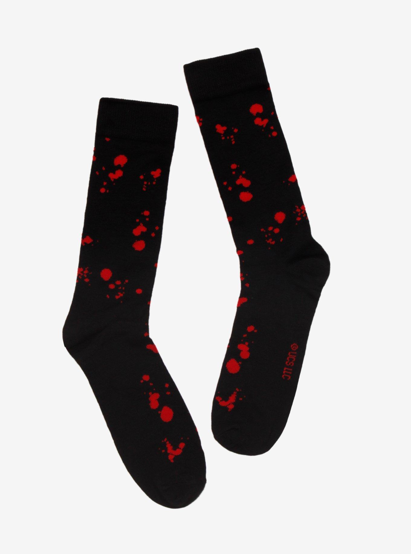 Chucky Blood Splatter Crew Socks, , alternate