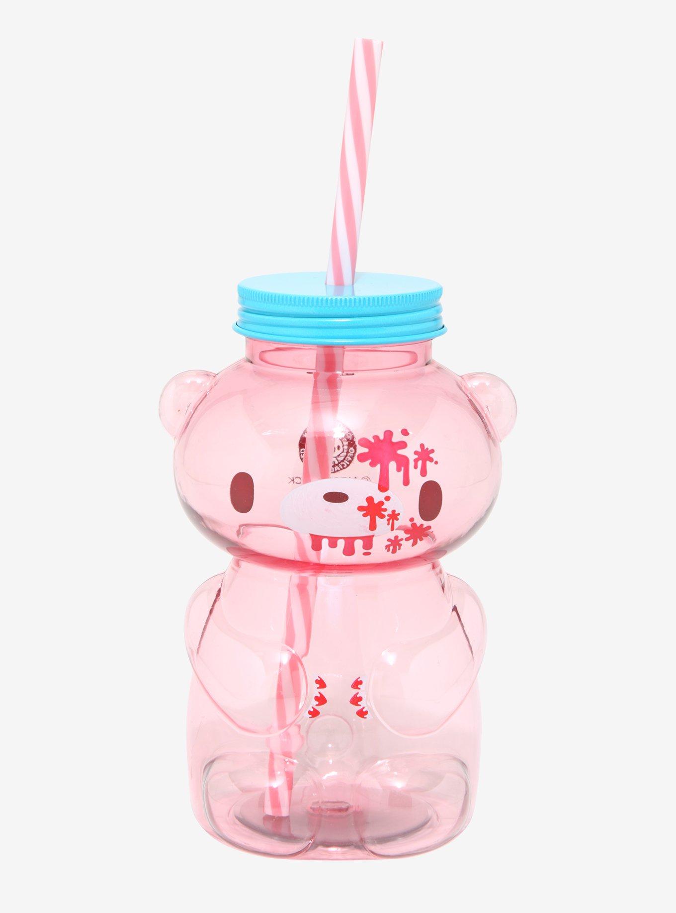 Gloomy Bear Water Bottle with Straw - 24 oz.