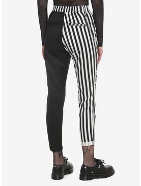Black & White Stripe Split Chain Pants, , hi-res