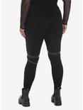 Black Garter O-Ring Pants Plus Size, BLACK, alternate
