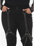 Black Garter O-Ring Pants Plus Size, BLACK, alternate