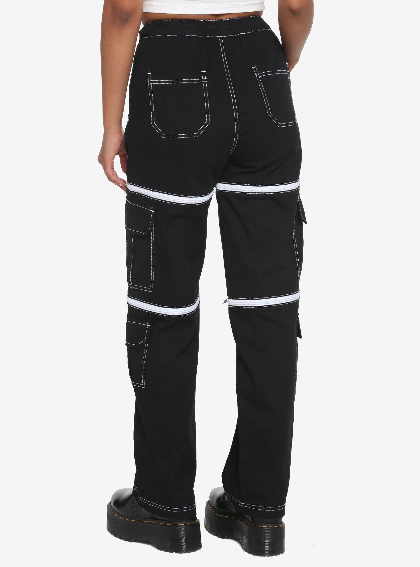 Black & White Zip-Off Carpenter Pants