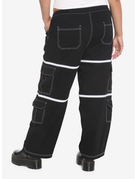 Black & White Zip-Off Carpenter Pants Plus Size, , hi-res