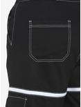 Black & White Zip-Off Carpenter Pants Plus Size, BLACK  WHITE, alternate