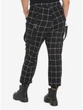 Black & Pink Grid Suspender Joggers Plus Size, BLACK  PINK, alternate