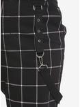 Black & Pink Grid Suspender Joggers Plus Size, BLACK  PINK, alternate