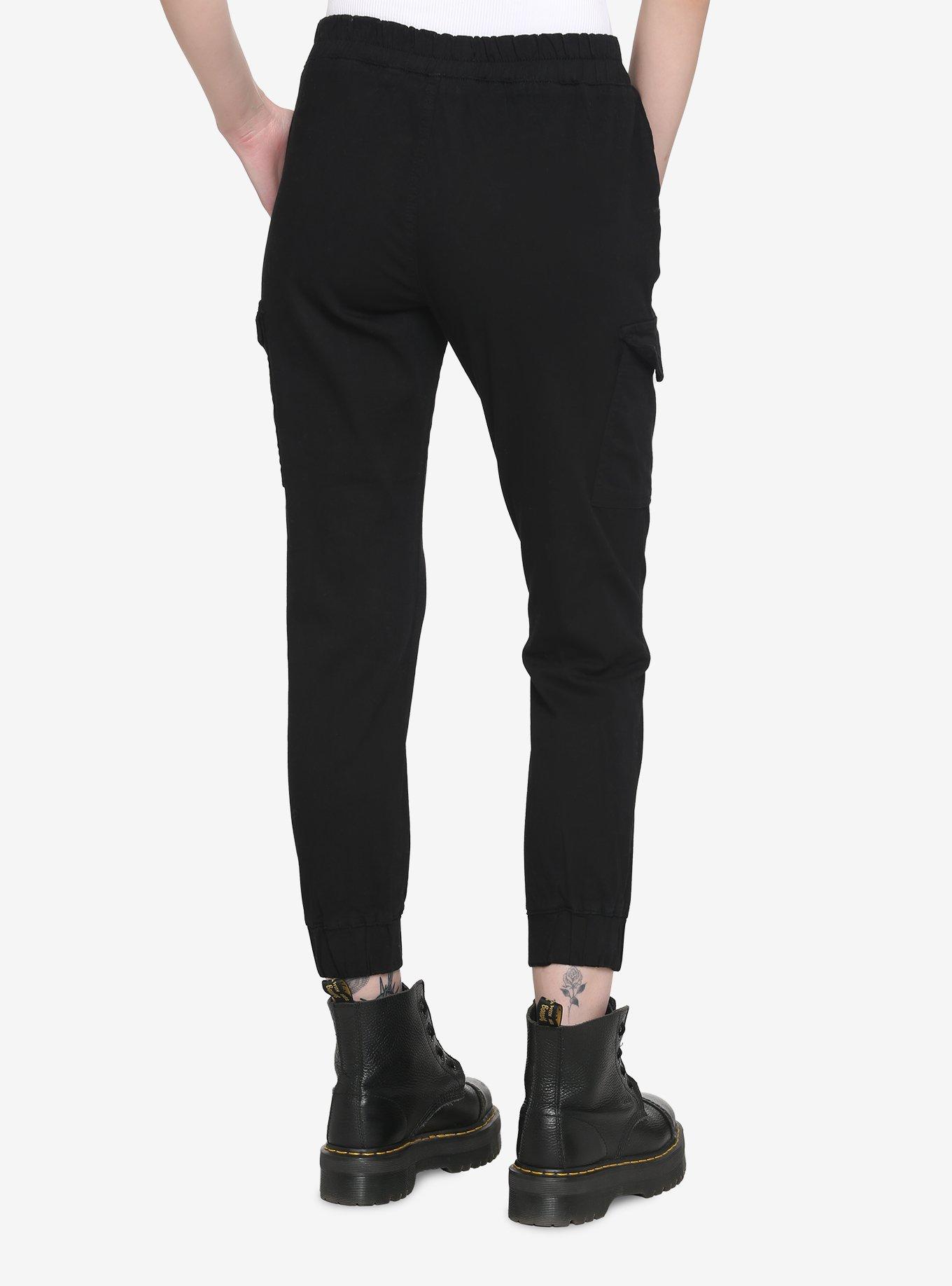 Black Cargo Jogger Pants, BLACK, alternate