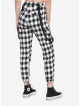 Black & White Flannel Suspender Jogger Pants, BLACK  WHITE, alternate