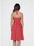 Red White Polka Dot Halter Dress, RED, alternate