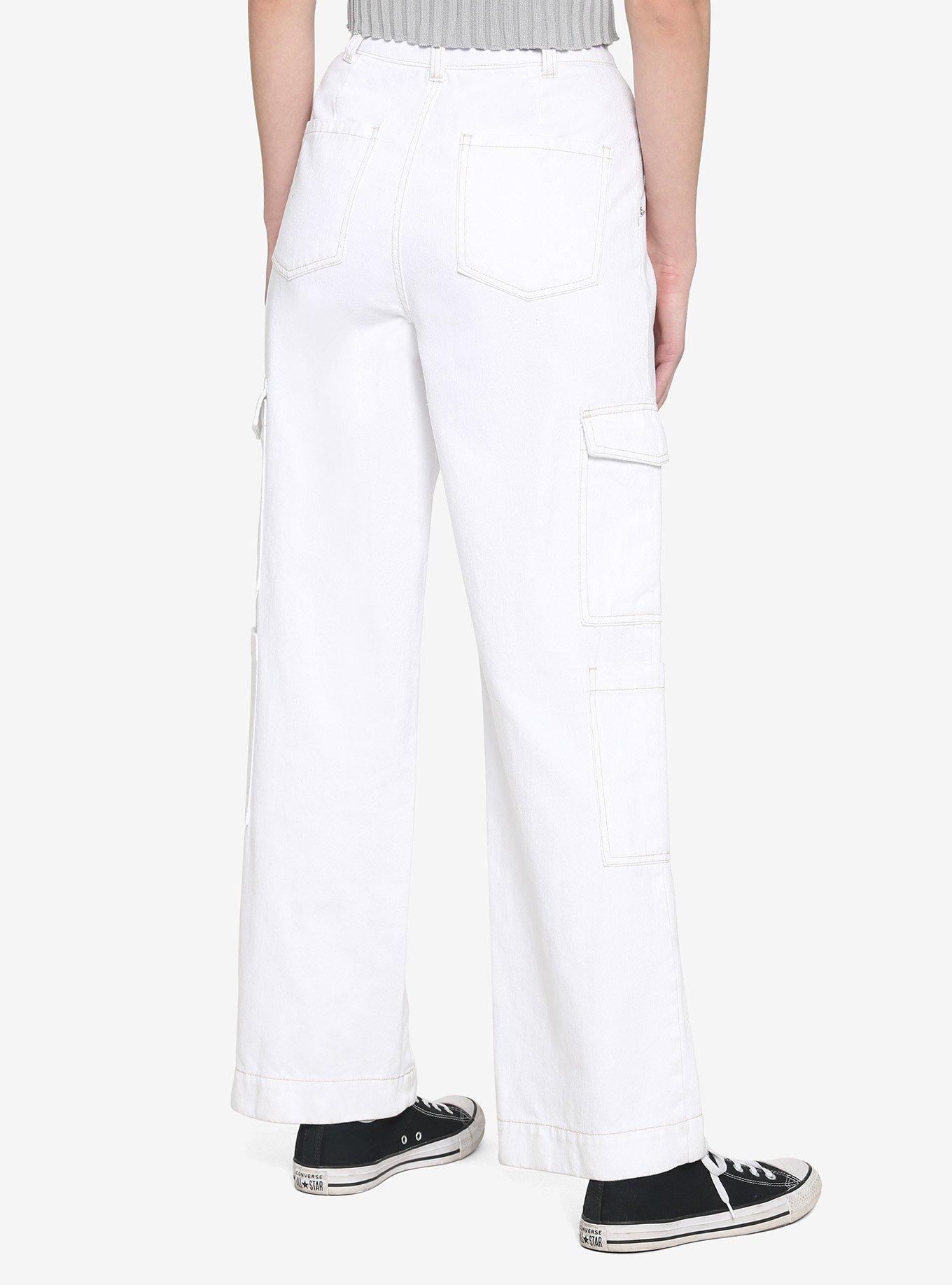 Ivory Straight Leg Cargo Pants, IVORY, alternate