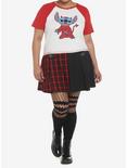 Her Universe Disney Lilo & Stitch Devil Girls Raglan Baby T-Shirt Plus Size, MULTI, alternate