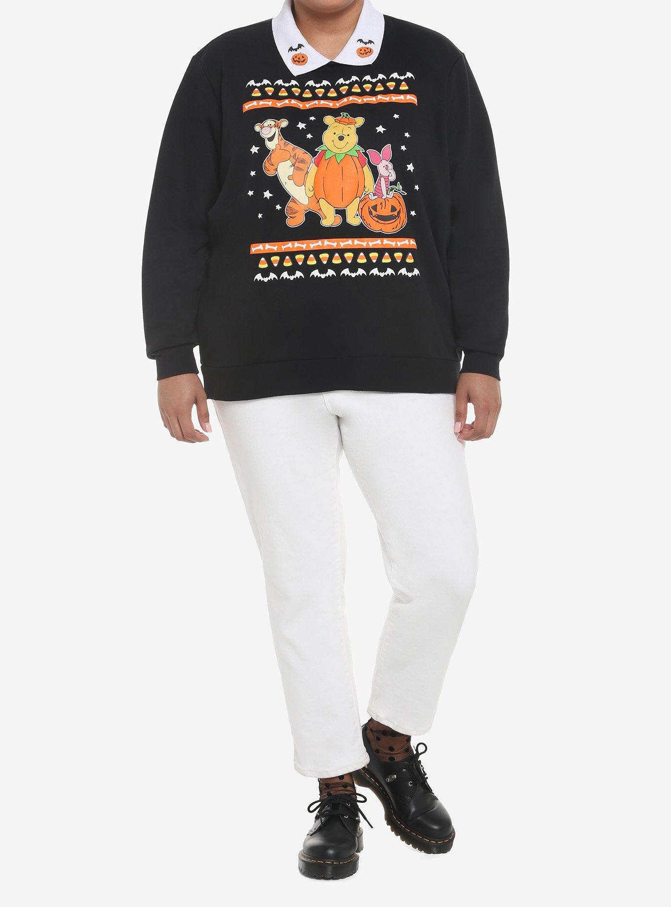 Her Universe Disney Halloween Winnie The Pooh & Friends Collared Girls Sweatshirt Plus Size, MULTI, alternate