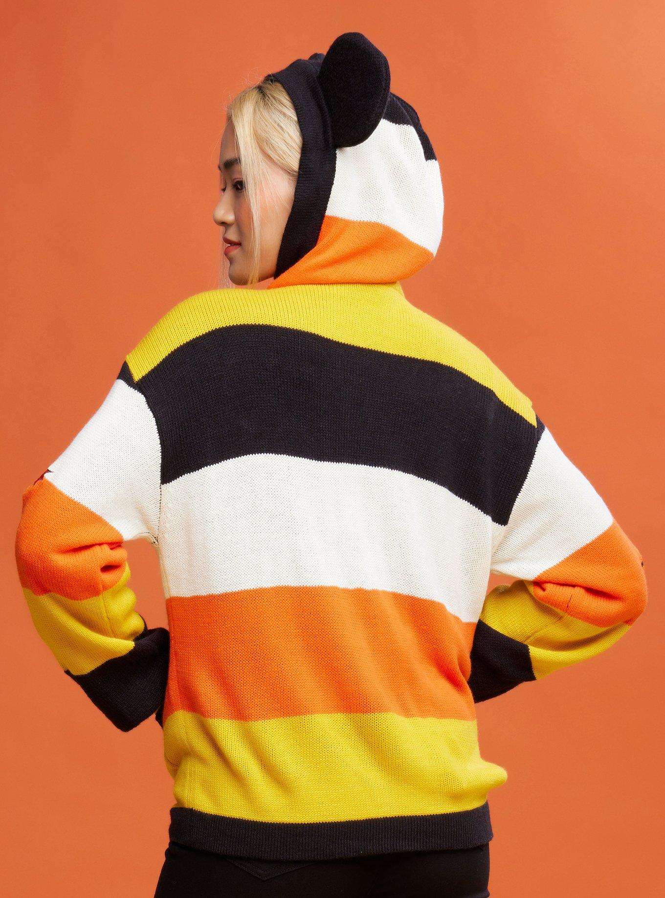 Her Universe Disney Halloween Mickey Mouse Stripe Girls Hooded Cardigan, MULTI, alternate