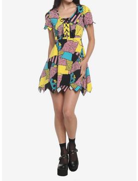 The Nightmare Before Christmas Sally Patchwork Jagged Dress, , hi-res