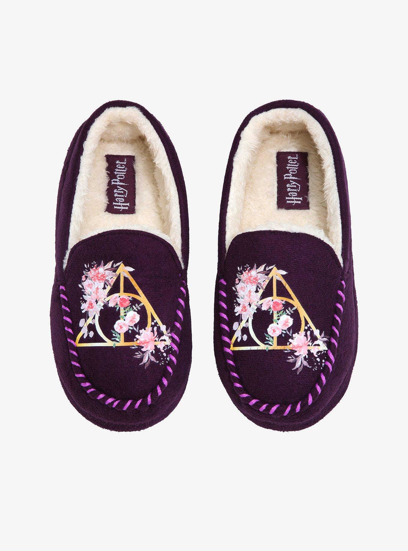 Harry Potter Floral Deathly Hallows Slippers, MULTI, alternate