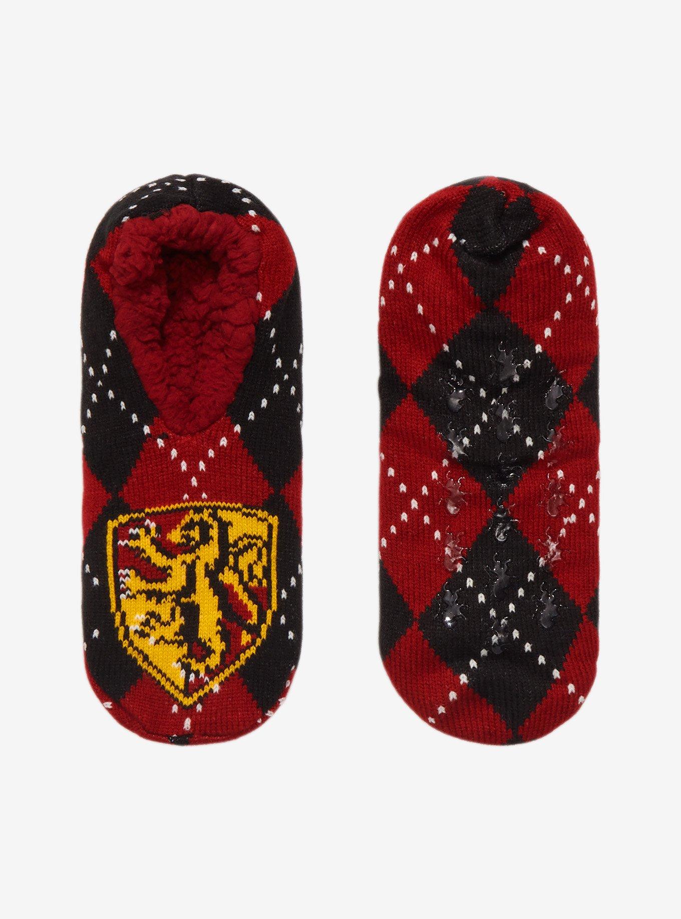 Harry Potter Gryffindor Argyle Cozy Slippers, , alternate