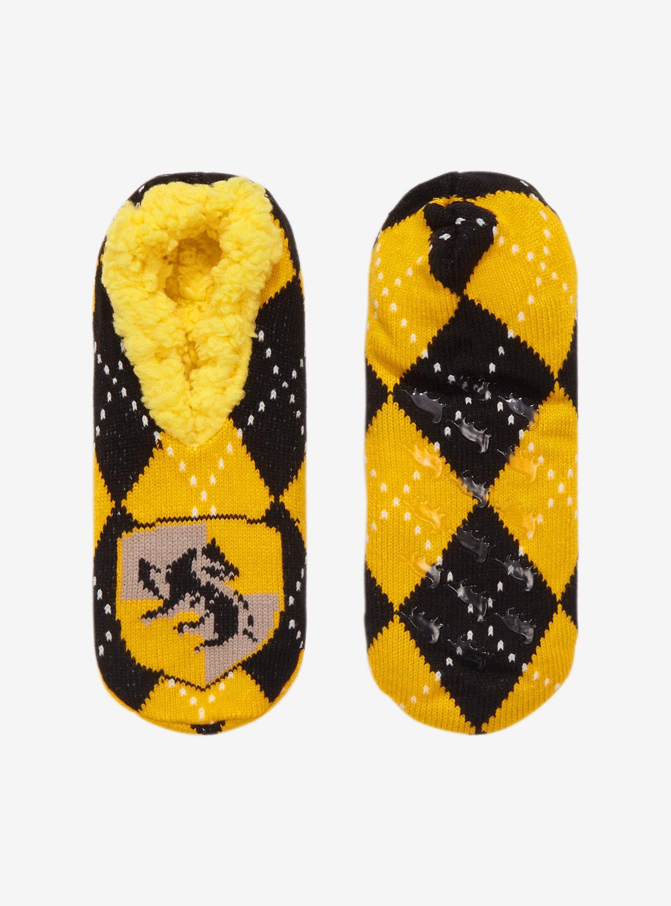 Harry Potter Hufflepuff Argyle Cozy Slippers, , alternate