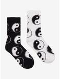 Black & White Yin-Yang Fuzzy Socks 2 Pair, , alternate