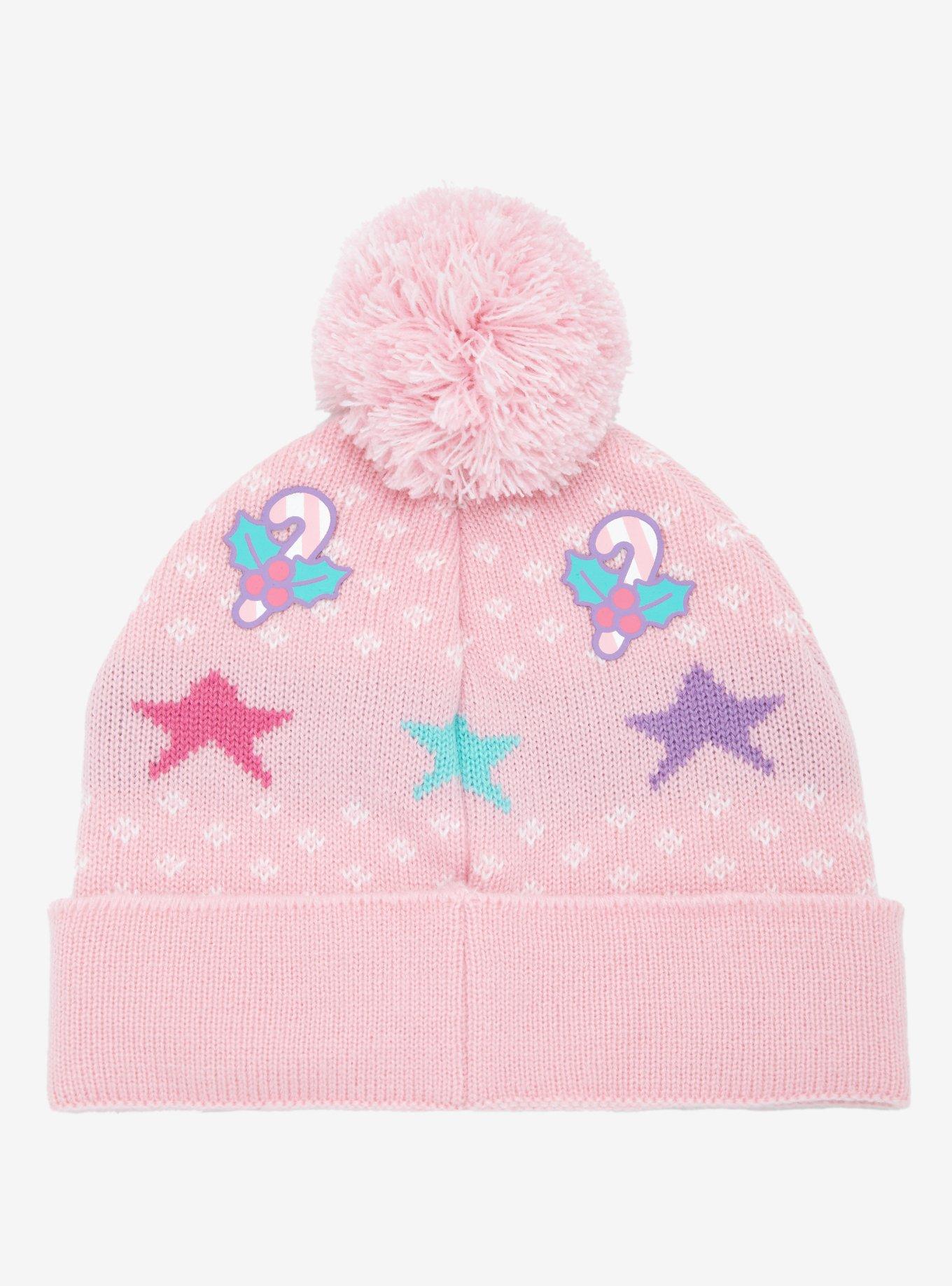 Hello Kitty Pink Pastel Christmas Pom Beanie, , alternate