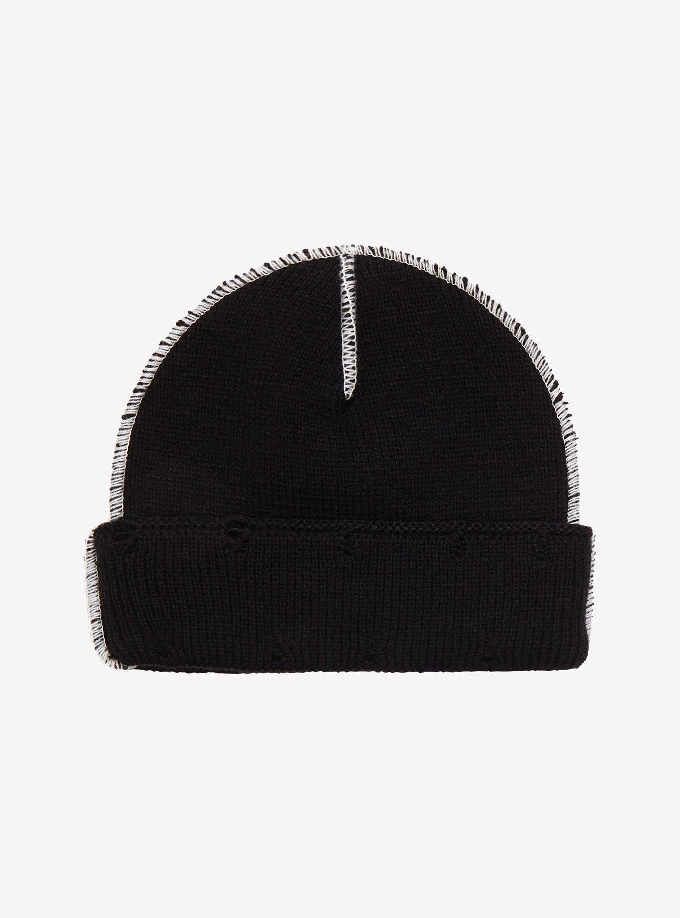 Allergic To You Contrast Stitch Beanie, , alternate