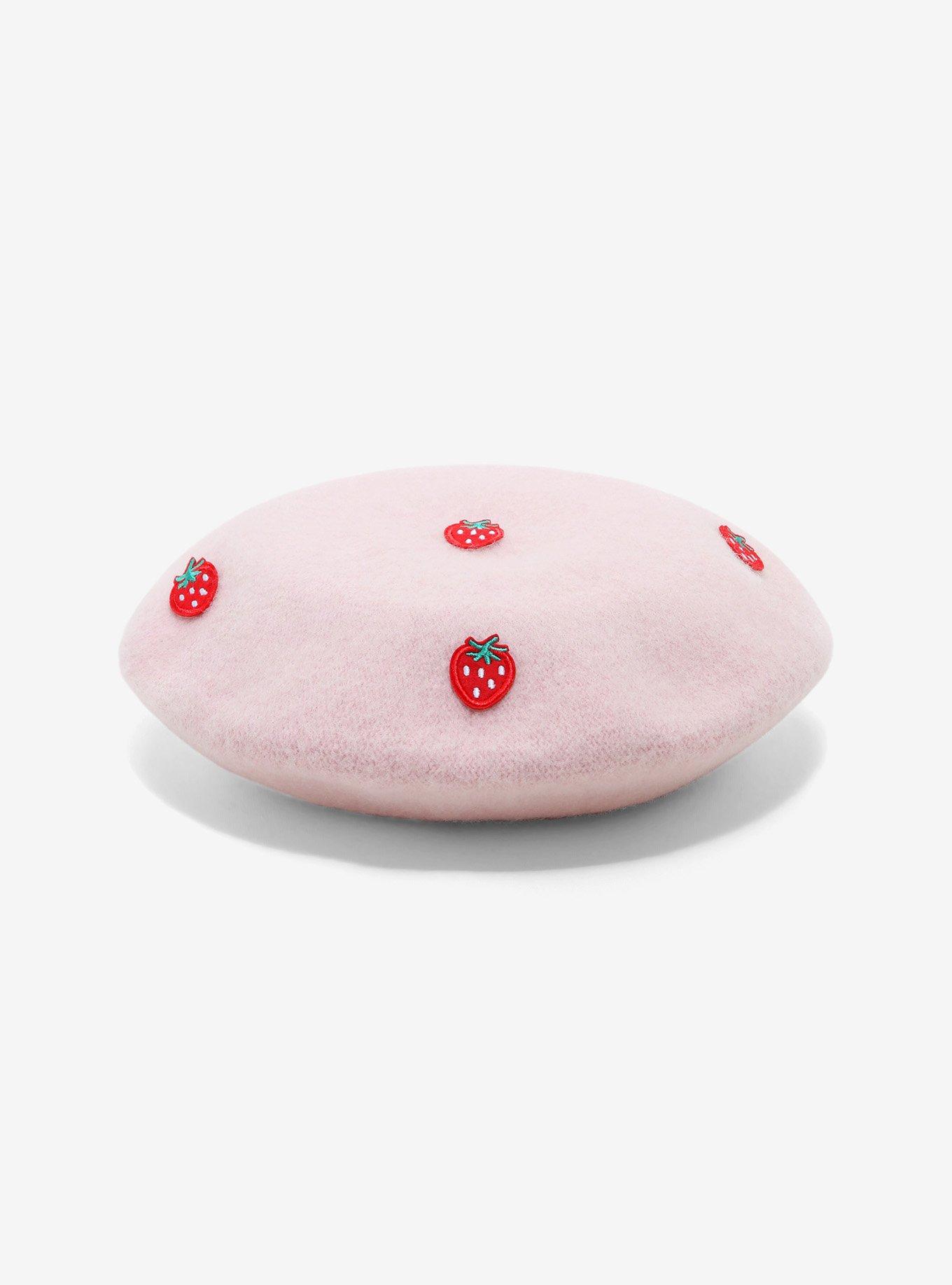 Pink Strawberry Beret, , alternate