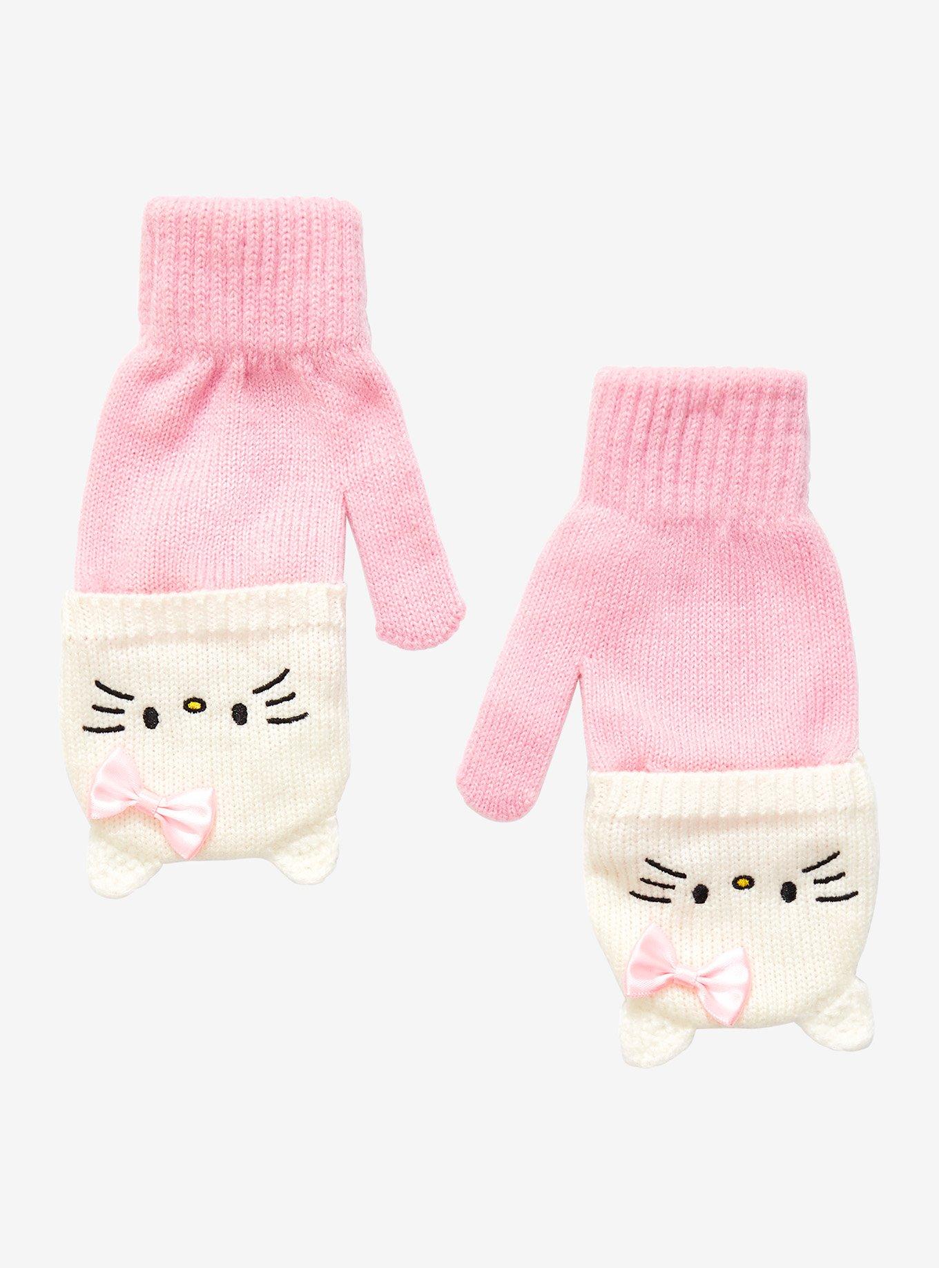 Hello Kitty Fingerless Gloves, , alternate